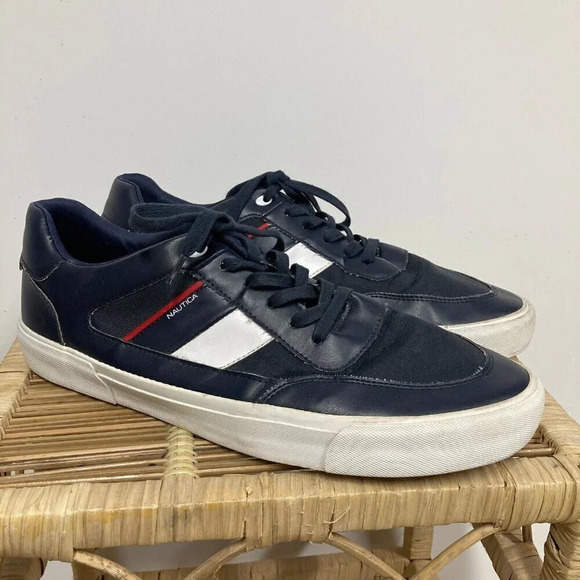 Nautica Camphor Men's Casual Navy Blue Sneakers,‎ Size 12, Lace-up, Color-Block - Picture 2 of 7